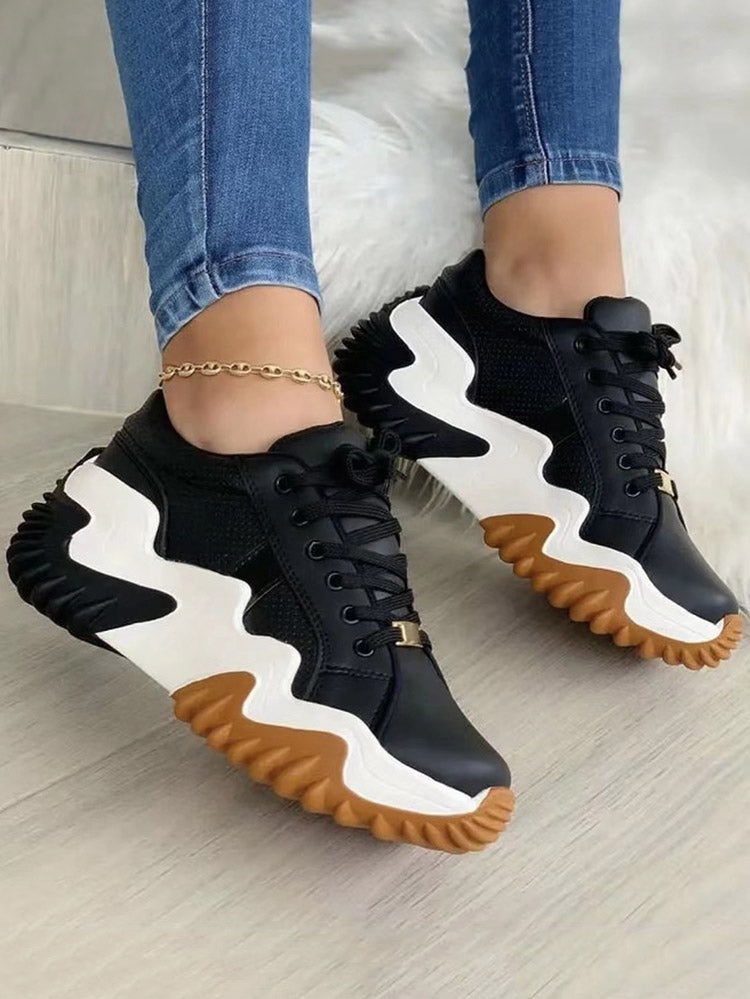 PU Color Block Casual Sneakers