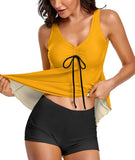Tankini Yellow Two Piece Bathing Suits Swimwear