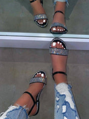 Casual Rhinestone Flat Sandals