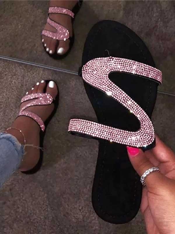 Sweet Hot Drill Sequined Slipper