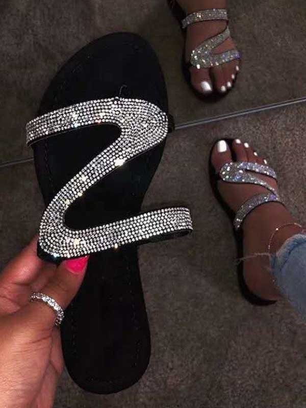 Sweet Hot Drill Sequined Slipper