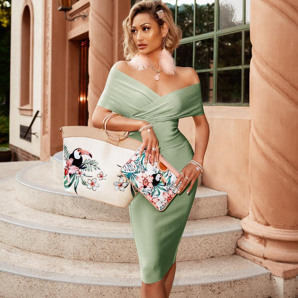 Short sleeve bandage dress hotsell