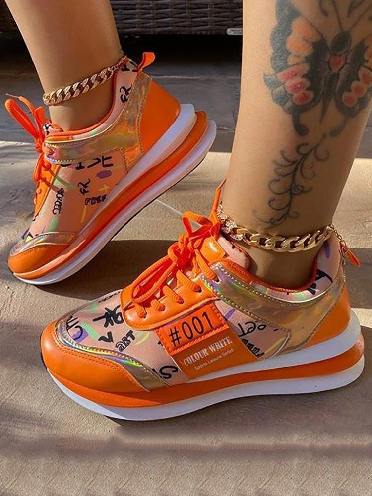 Pattern Platform Sneakers