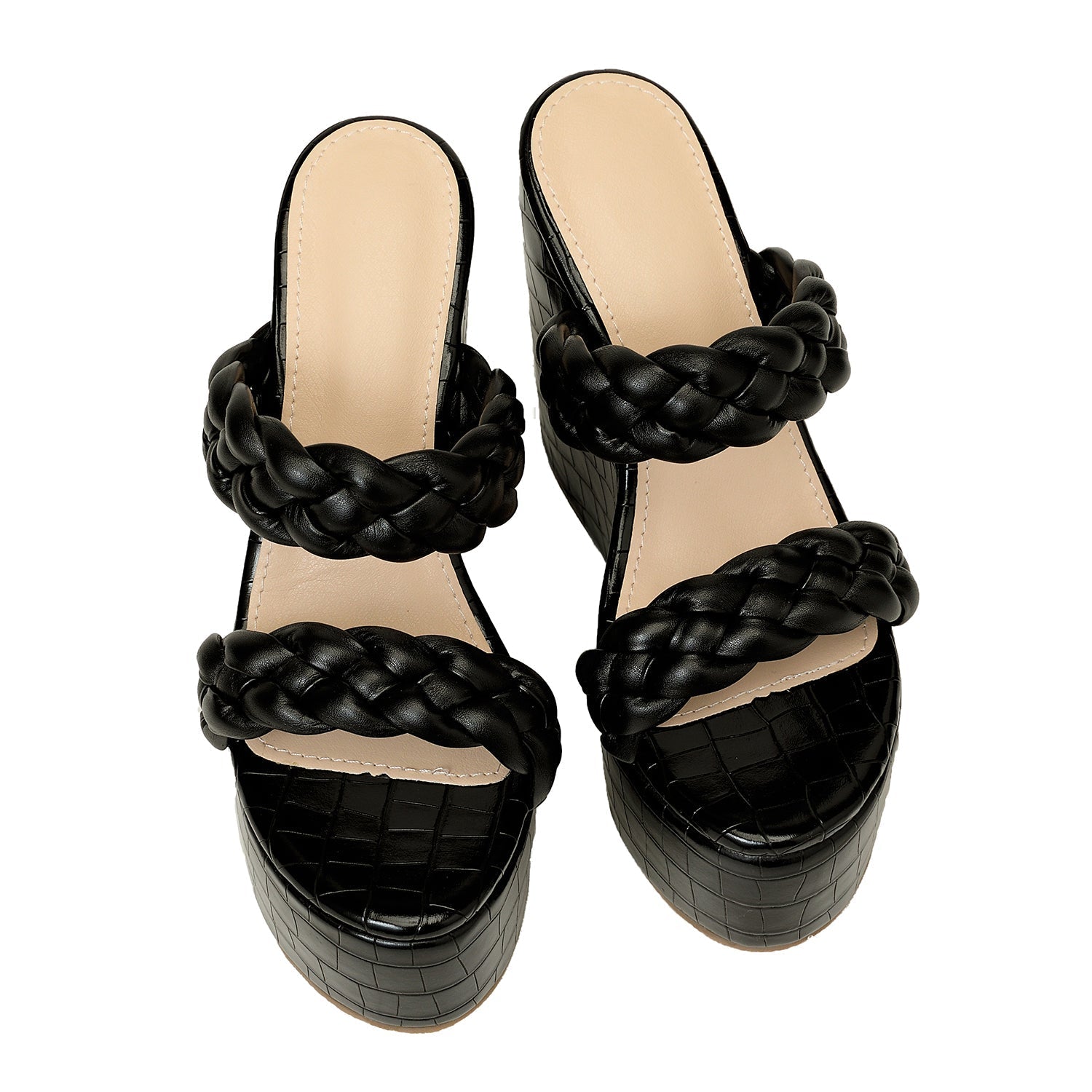 Braided Design Wedge Sandals