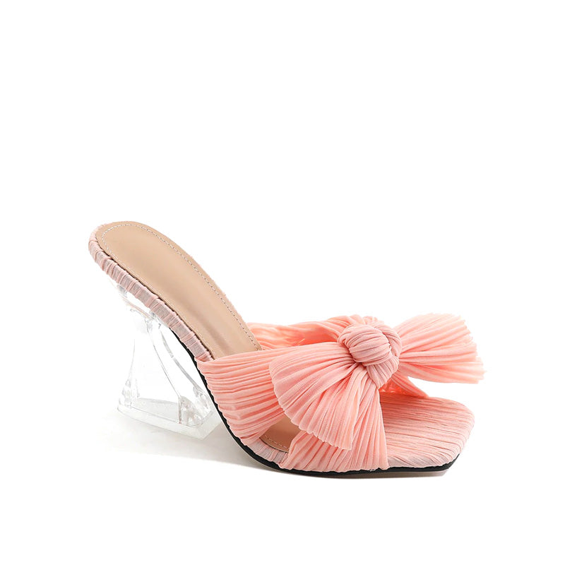 Bow Decor Heeled Sandals