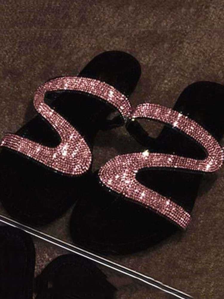 Sweet Hot Drill Sequined Slipper