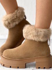 Furry Trim Lined Snow Boots