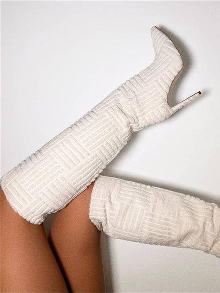 Towel Pointed Toe Boots