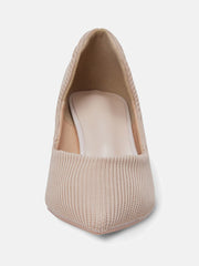 Knit Slip On Pointed Toe Heel