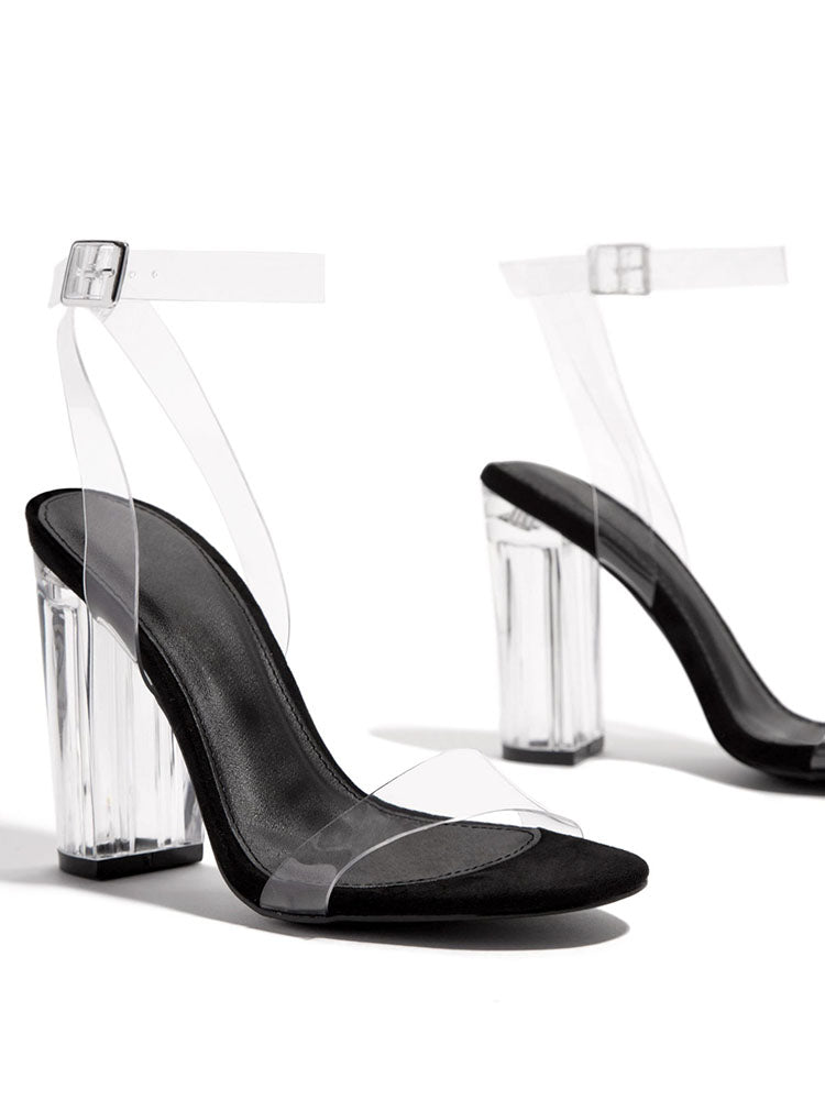 Transparent Ankle Strap Heels