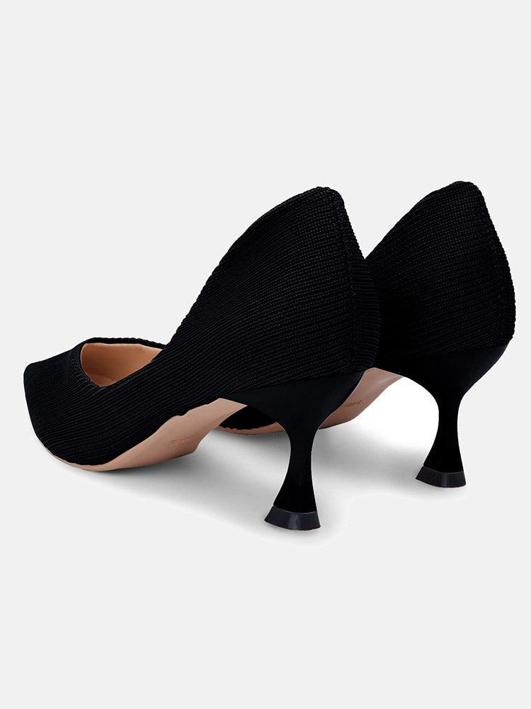 Knit Slip On Pointed Toe Heel