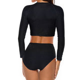 Black 2 Piece Sun Protection Bikini Swimwear