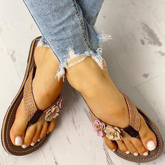 Flower Design Flat Sandals