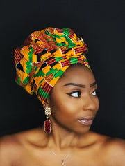 Printed Double Layer Satin Headwrap