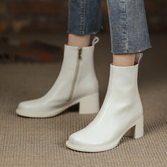 Faith Round Toe Low Heeled Ankle Boots