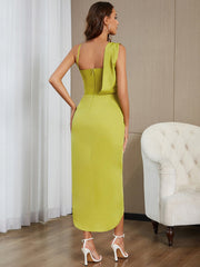 Strappy Sleeveless Side Slit Maxi Bandage Dress