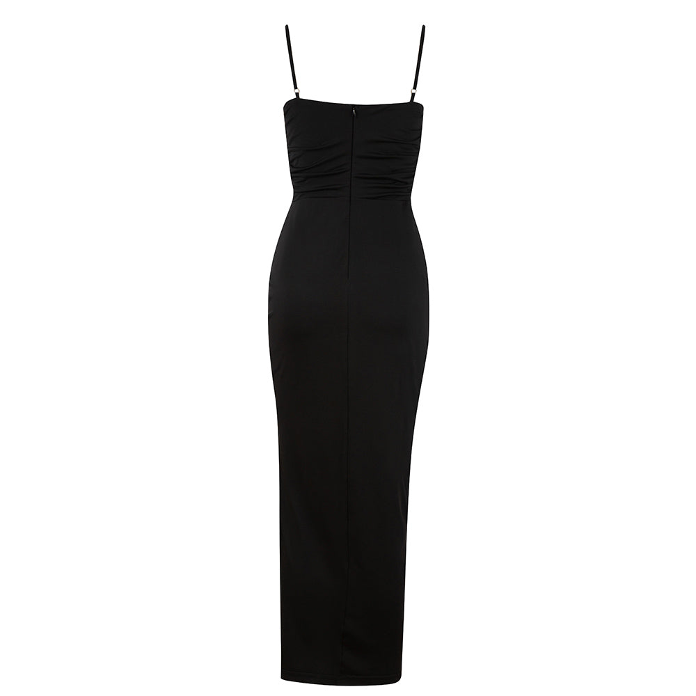 Strappy Sleeveless Midi Splicing Bodycon Dress