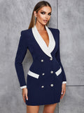 V Neck Long Sleeve Pearl Bodycon Suit
