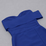 Off Shoulder Short Sleeve Midi Asymmetrical Bandage Dress