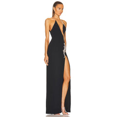 Strapless Sleeveless Maxi Diamente Embellished Bandage Dress