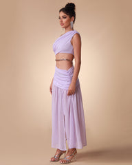 Lavender Split Chain Maxi Dress