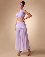 Lavender Split Chain Maxi Dress