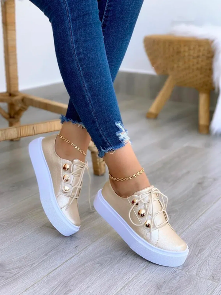 Casual Round Toe PU Loafers