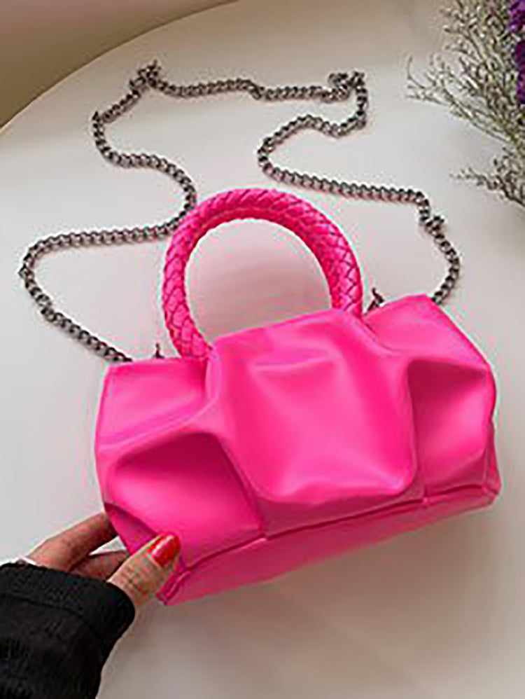 PU Leather Cloud Ruched Bag