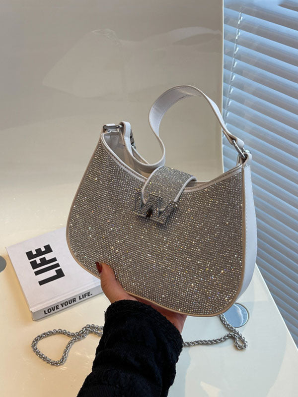 Rhinestone Saddle Shoulder Bag