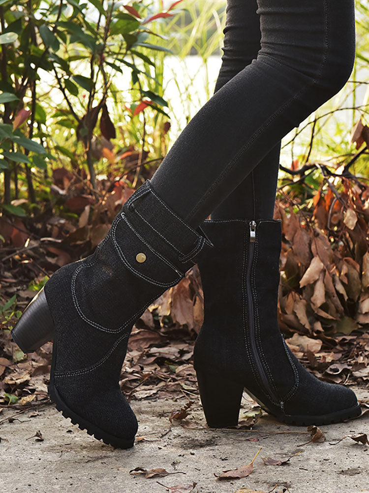 mens chunky heel boots