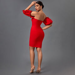 Off Shoulder Backless Mini Bandage Dress