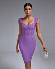 Lilac Backless Bandage Dress