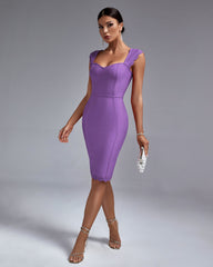 Lilac Backless Bandage Dress