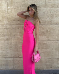 Strapless Hollow Out Maxi Bandage Dress