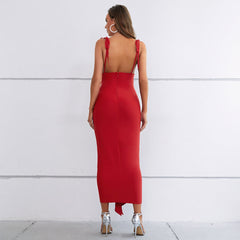 Strappy Sleeveless Hollow out Maxi Bandage Dress