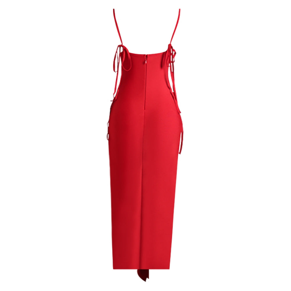 Strappy Sleeveless Hollow out Maxi Bandage Dress