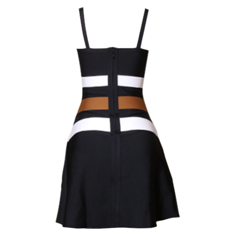 Strappy Sleeveless Mini Splicing Bandage Dress