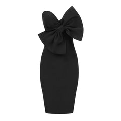 Strapless Bow-knot Midi Bodycon Dress