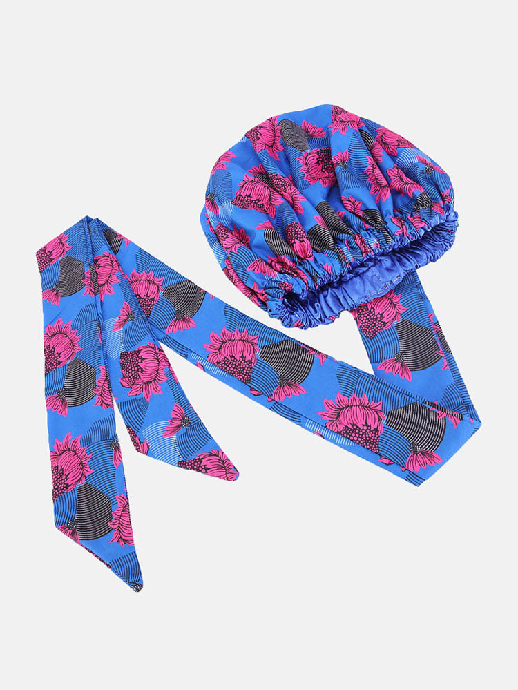 Printed Double Layer Satin Headwrap