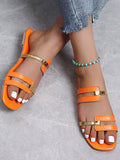 Casual Color Block Flat Heel Sandals