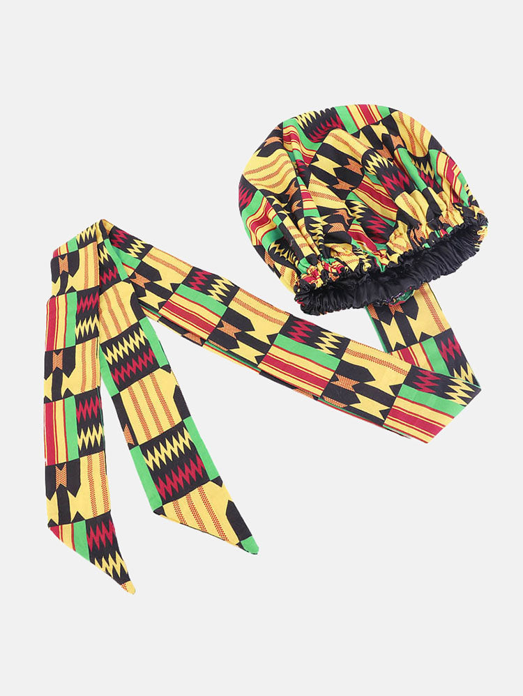 Printed Double Layer Satin Headwrap