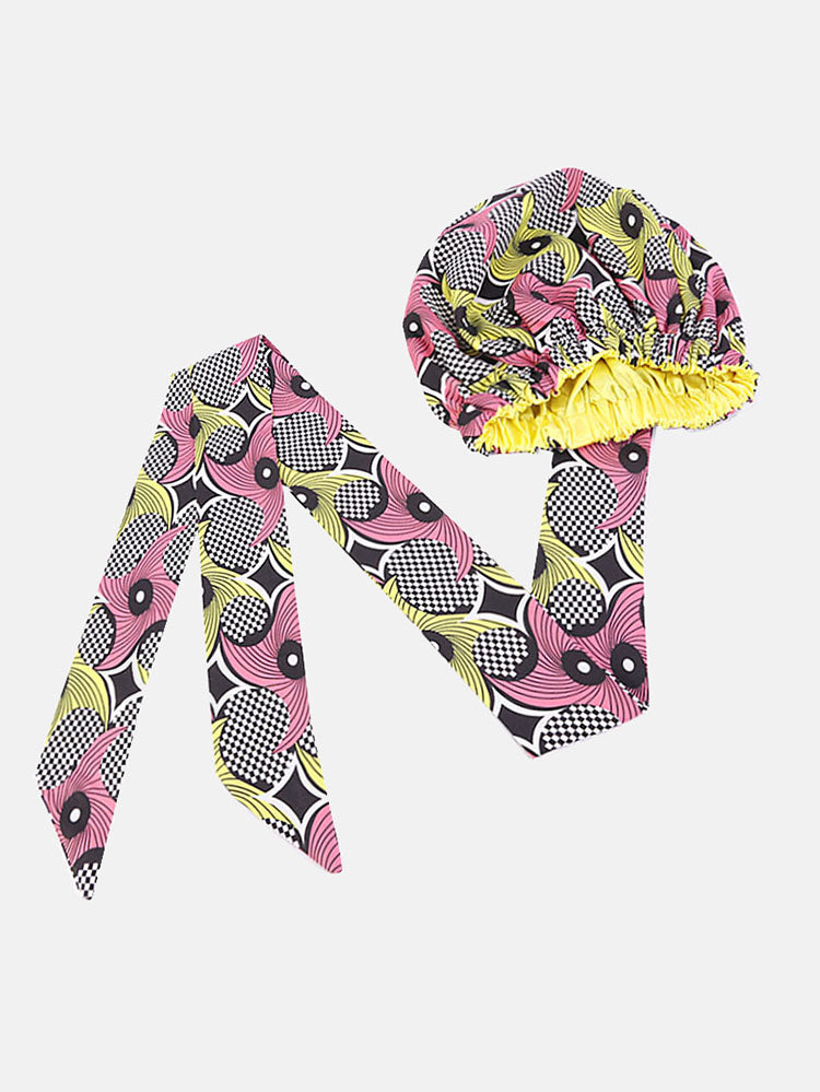 Printed Double Layer Satin Headwrap