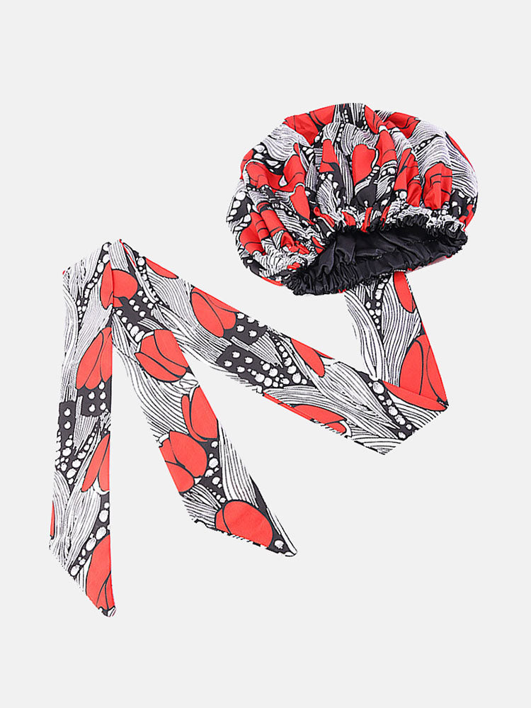 Printed Double Layer Satin Headwrap