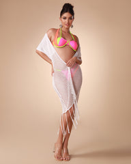 White Tassel Cutout Sexy Beach Cover