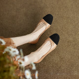 Fajr Nude Leather Flats for Women