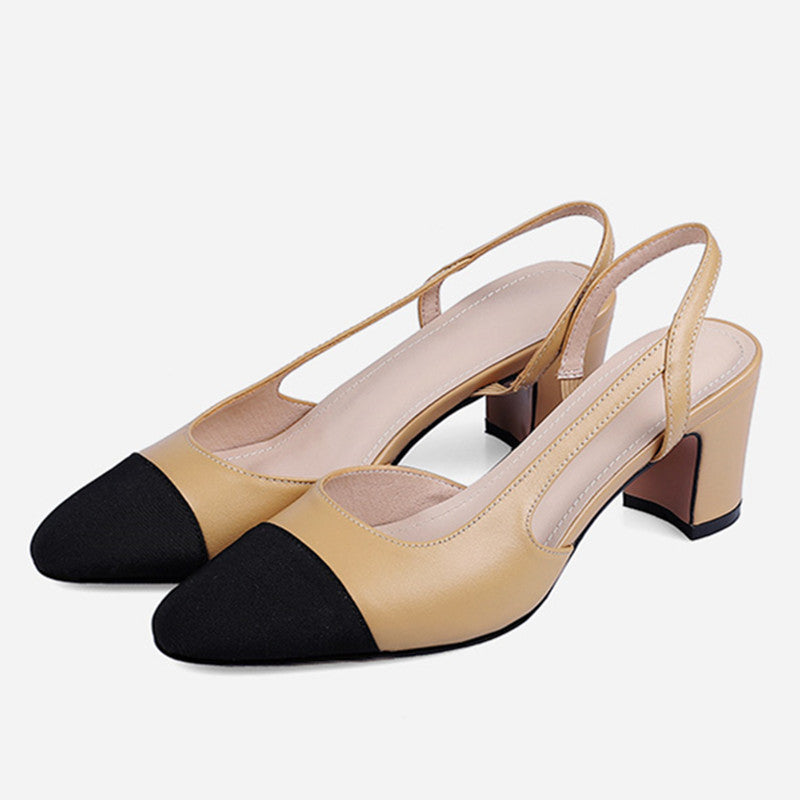 Blake Cap Toe Chunky Heel Slingbacks Pumps