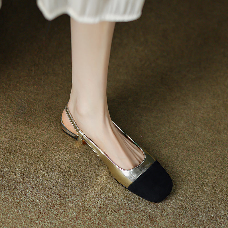 Frady Cap Toe Slingback Flats Gold