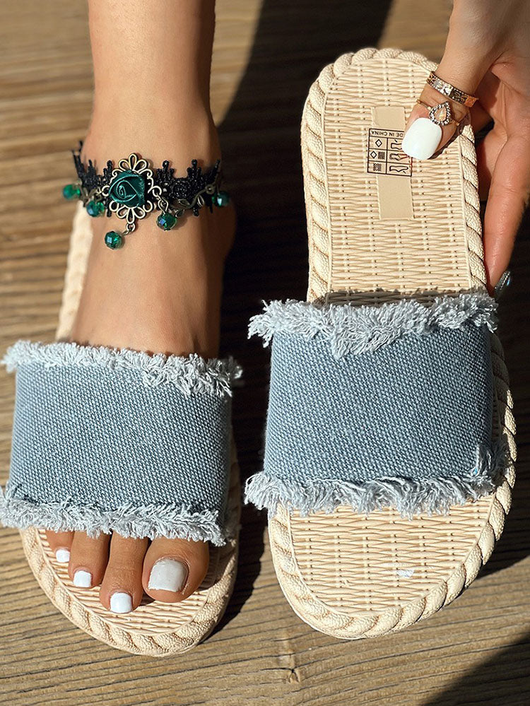 Denim Strap Beach Sandals