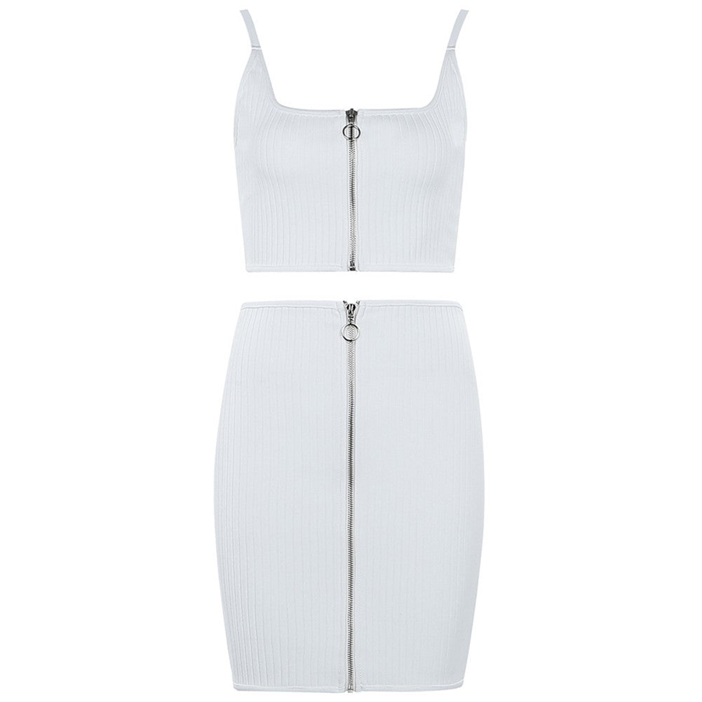 Strappy Sleeveless Zipper Mini Bandage Dress