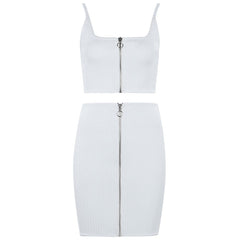 Strappy Sleeveless Zipper Mini Bandage Dress